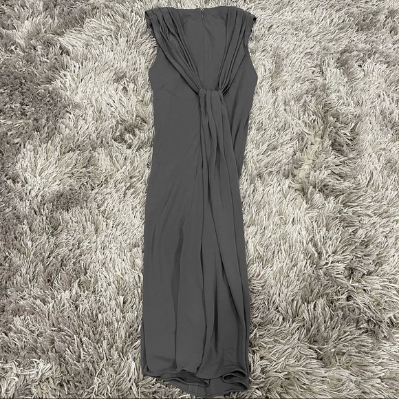 Jay Godfrey Gray Sleeveless Twist Front Dress 4 - Picture 4 of 5